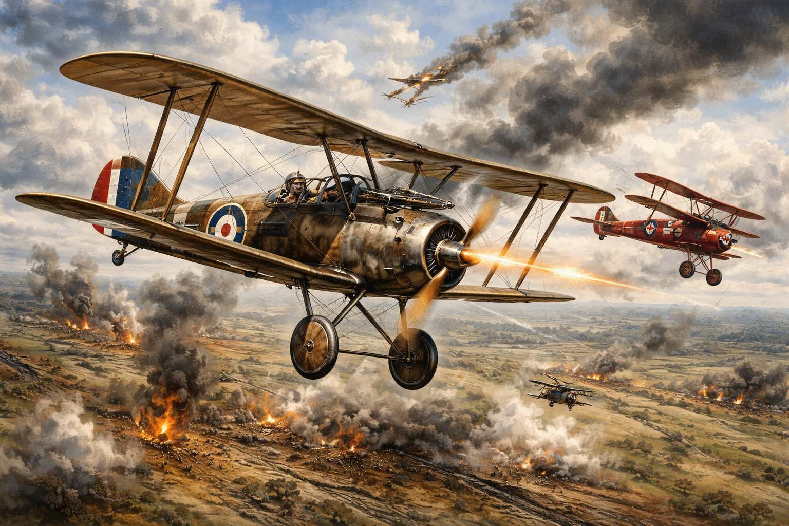 World War I planes in flight